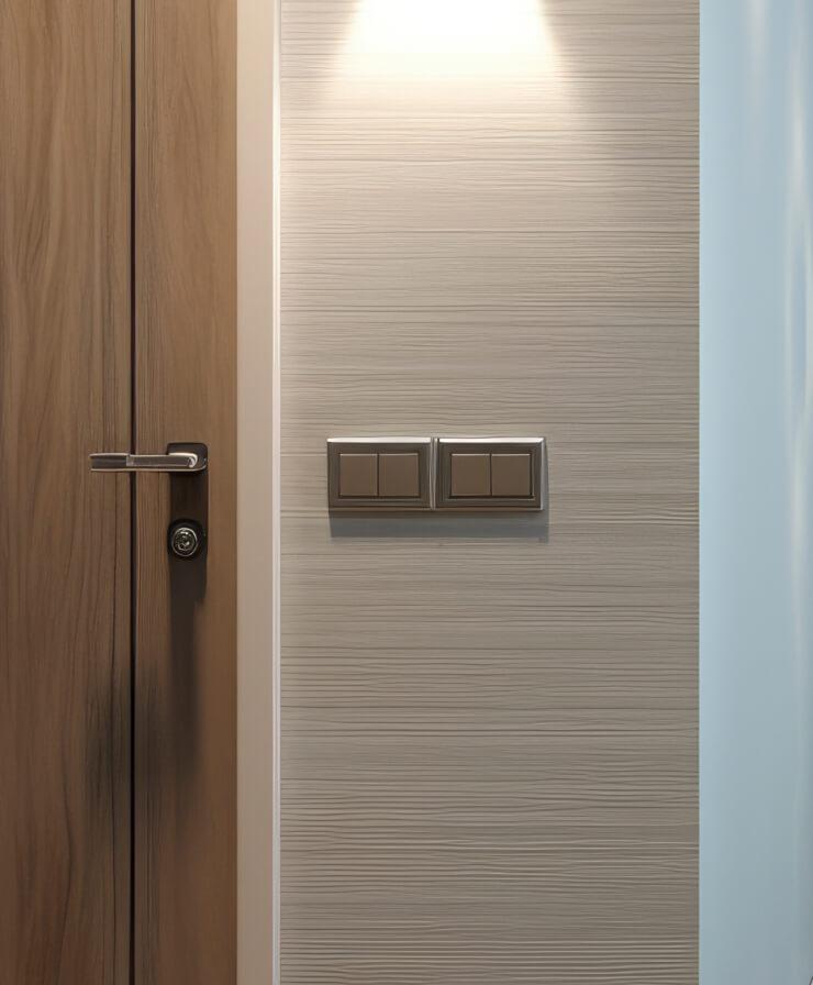 2. Vypínače světla by měly být na straně kliky, abyste otevřené dveře nemuseli obcházet